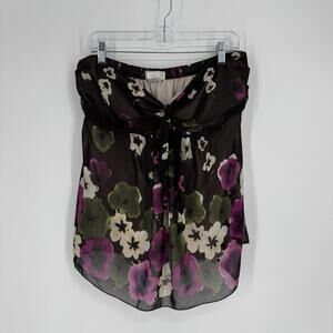 Vintage y2k 90s top shirt womens 16 floral tube top strapless fairy whimsigoth